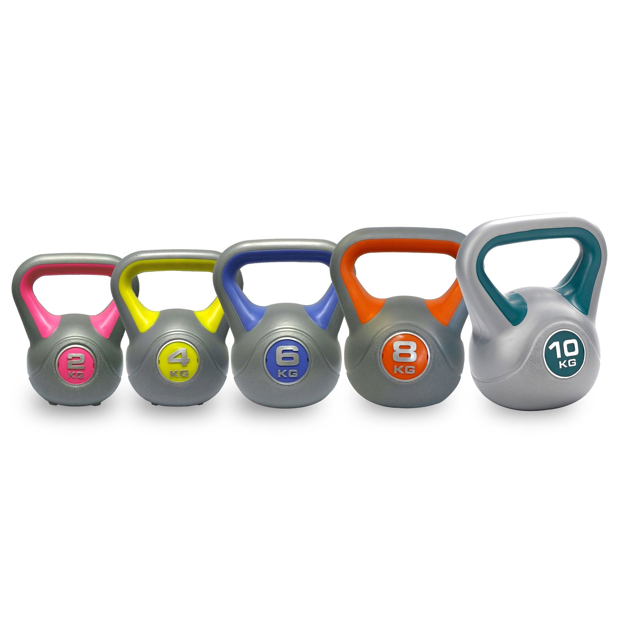 DKN 2 4 6 8 and 10kg Vinyl Kettlebell Weight Set DKN UK