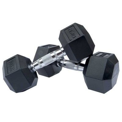 |10kg Rubber Hex Dumbbell Set|