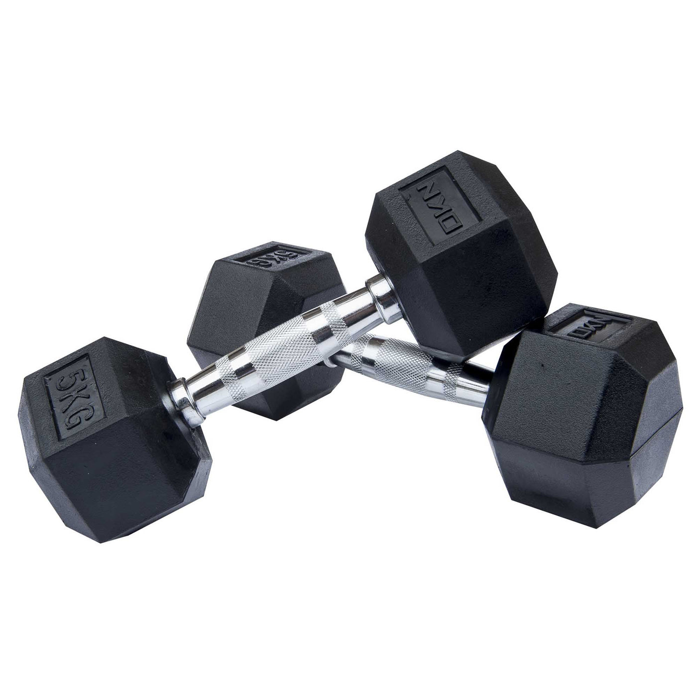 |5kg Rubber Hex Dumbbell Set|