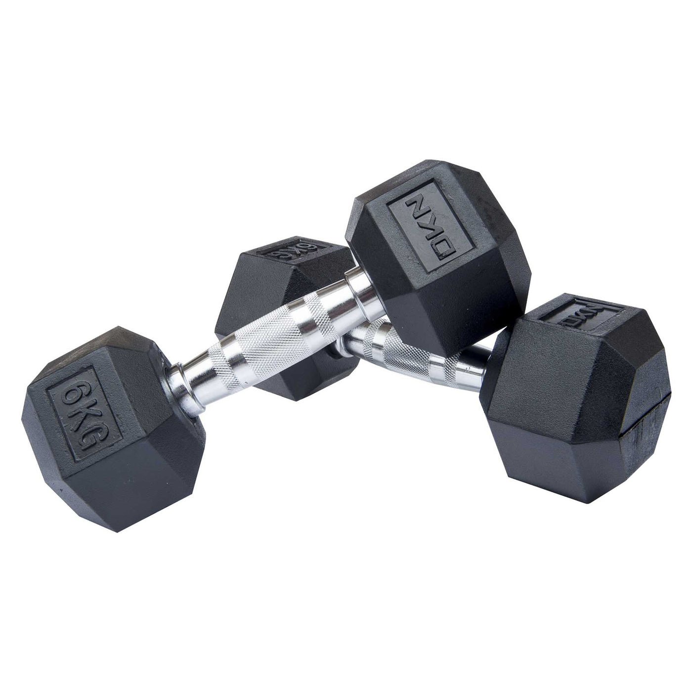 |6kg Rubber Hex Dumbbell Set|